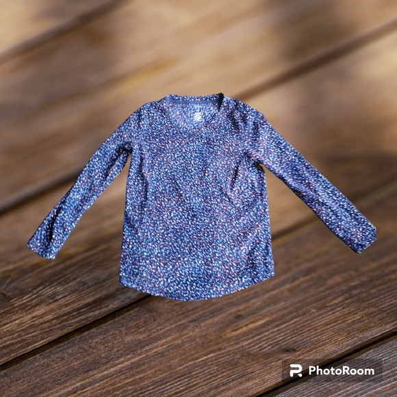 St. John's Bay Sweaters - •St. John’s Bay Active Polka Dot confetti Blue V-Neck Fleece Pullover Sweatshirt